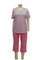 Fashion Ladies Pajama Sets Yarn Dyed Pink Striped Pyjamas Breathable supplier
