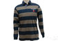 Colorful Mens Long Sleeve Striped Polo Shirts , 2 Piece Collar Mens Knitted Polo Tops supplier