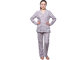 Ladies Yarn Dye Check Flannel Pyjamas , Womens Flannel Pajamas Full Open Placket supplier