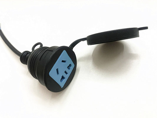 China High quality 5pin black extension power cable with stripped end 10A copper power cord supplier
