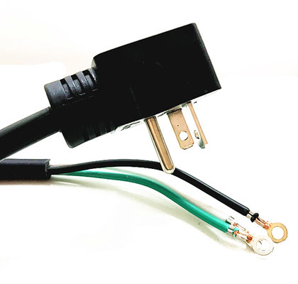 China American 3pin black power cord with terminal stopper 10A/16A copper power cable supplier