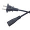 Durable 2pin black  power cable for shaver  copper power cord supplier