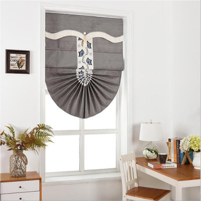 European style high-end grey Roman blinds bracket modern simple Customized  living room dining room solid color