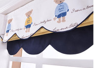 Cartoon fan shape blue pink Roman blinds track modern simple Customized for girls boys