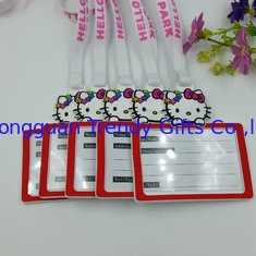 China Cute Hello Kitty Design Business Card Pouch ID Card Holder With Printing String , Embossed Logo Back supplier