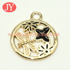 Hanging Plating Gold ColorCustomized round shape metal tag for handbags