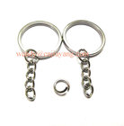 Jiayang Silver Iron Split Key Chain Ring W/ 25mm Chain And Screw