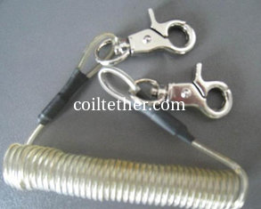 China Strong plastic spring tool coiled lanyard for tools protection good secuirty spiral elasti supplier