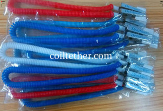 China Plastic dental bib clips flexible napkin holder expanding coiled spring leash scarfpin supplier