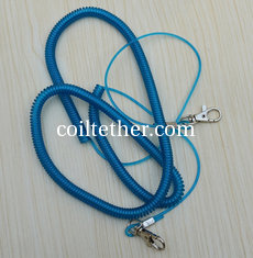 China 8M contractility stretchy plastic spiral coil cable cord blue for wire fishing safety coil supplier