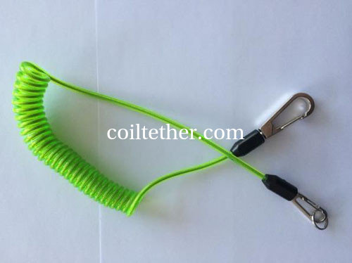 Transparent green spring string coil lanyard semi-finished coiled tether leash holders supplier