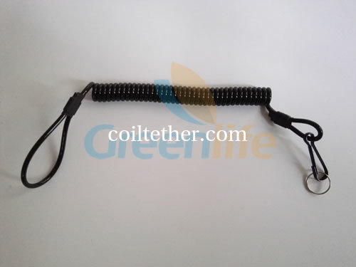 Multicolours High Security Stainless Steel Tooling Coiled Lanyards with Double Loop Ends supplier