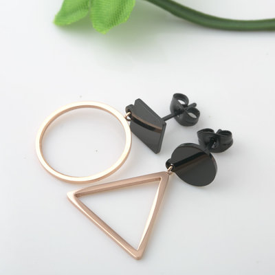 China Fashion Lady Stainless Steel Geometry Ear Stud Earring , Gold Asymmetric earrings, Geometric earrings with Rose Gold supplier