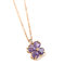 Girls Fashion Jewelry Stainless Steel Crystal Leaf Clover Pendant Necklace supplier