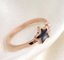 Black Shell Finger Ring Star Shape Design Rose Golden Ring for Girs Stainless Steel Diamond Ring supplier