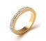 Double Row Diamond Ring Stainless Steel Jewelry Fashion Golden Diamond Ring supplier