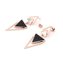 Wholesale Fashion Jewelry Stainless Steel Rose Gold Earrings For Women Black Drop Pendant supplier