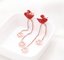 Rose gold Hot sale Swanl Drop 316L Stainless Steel Earring Red Diamond  Swan DesignStud Earrings supplier