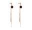 Fashion Jewelry Stainless Steel Tassel Earrings for Women Rose Gold Color Plating Black Stud Earring for Girl supplier