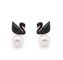 Elegant Pearl Drop Earrings for Women Jewelry, Black Diamond Swan Stud  Design Earring for Women supplier