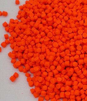China Fluorescence Orange Natural Pigments 4-5 Migration Polymer Masterbatch supplier