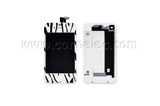 China Iphone 4 set of zebra LCD screen and back cover, repair parts for Iphone 4, Iphone repair supplier