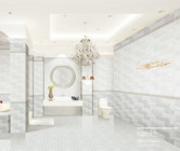 300*600mm glossy inkjet glaze bathroom wall tiles matching 300*300 floor