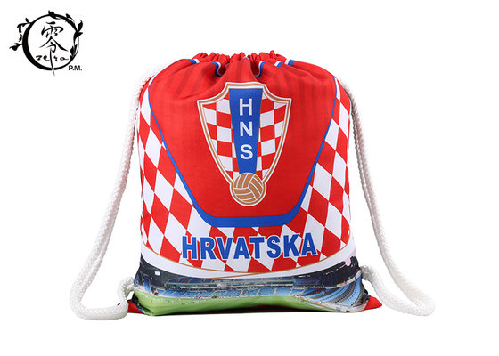 China Hrvatska Rope Athletic Printed Drawstring Backpack Promotional Sport Gym supplier