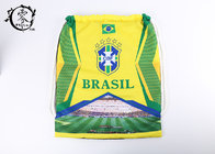 Brasil Printed Cinch Sack Drawstring Backpack Big Size Waterproof Patterned With Thick Ropes