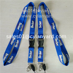 China Coloured polyester badge lanyards with plastic detachable release buckle, supplier