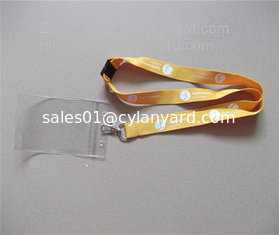 China Discount plastic badge holder lanyard with plastic breakaway, polyester ribbon, supplier