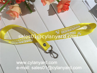 China Riveted nylon neck strap with heavy duty metal clasp hook, riveted nylon lanyards supplier