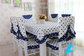 Dot design cotton dining tablecloth and chair cover set wholesale, table linens supply, supplier