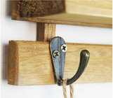 3 hooks Family Wall Hanger Cloth Hats Bag Key wood Hook wooden ladder shelf home decorator