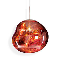 China Nordic Design Modern Glass Decorative Red Silver Yellow Chandelier Hanging Pendant Lamps supplier