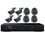 H.264 8CH Digital Video Recorder Kits, 4PCS Bullet + 4PCS Dome CCTV Cameras DR-7308AV5023A