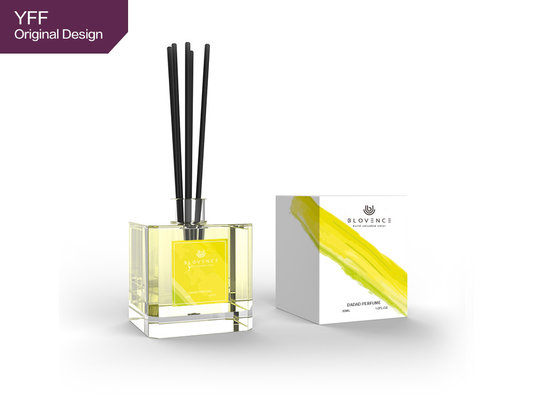 Yellow 200ml Room Fragrance Reed Diffusers With Transparent Glass Bottle supplier