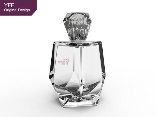 Diamond Sparkling Empty Perfume Bottles 100ml Transparent Glass Custom Logo supplier