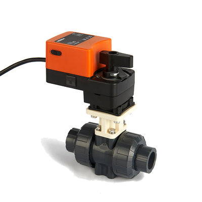 China 24V Modulating Electric Water Flow PVC Ball Valves For Water Treatment System supplier