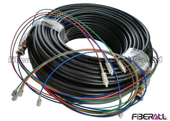 China Outdoor Waterproof Fiber Optic Cable Patch Cord 2 To 12 Cores PE Jacket supplier