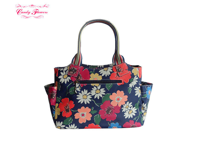 Two External Side Floral Print Handbags Paradise Flowers Zipped Handbag