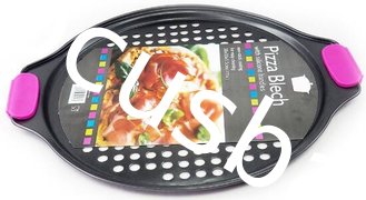 China Fashionable Design Black Carbon Steel Pizza Crisper Baking Pan baking tray for for bakeware supplier