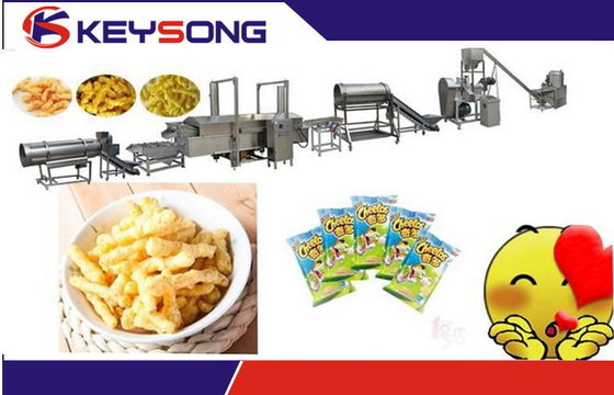 China Automatic Fried Kurkure Food Extruder Machine / Kurkure Production Line 90 Kw Self Cleaning supplier