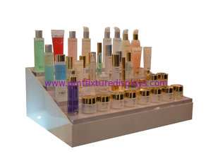 China Fashion 4 Tier Perfume Display Rack Cream Holder Acrylic Cosmetics Stand supplier