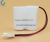 Ni-Cd Rechargeable Battery Pack D4000mAh 2.4V for Emergency Lighting Battery with Long Life Cycle and High Effeciency