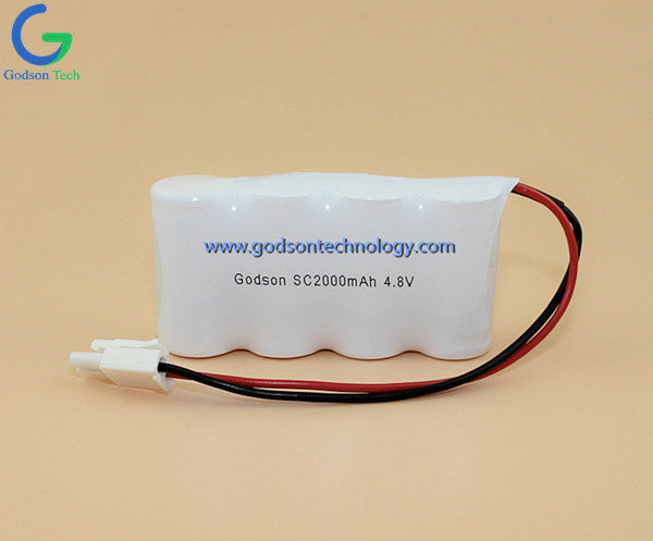 Ni-Cd Rechargeable Battery Pack SC2000mAh 4.8V for Emergency Lighting Battery with Long Life Cycle and High Effeciency