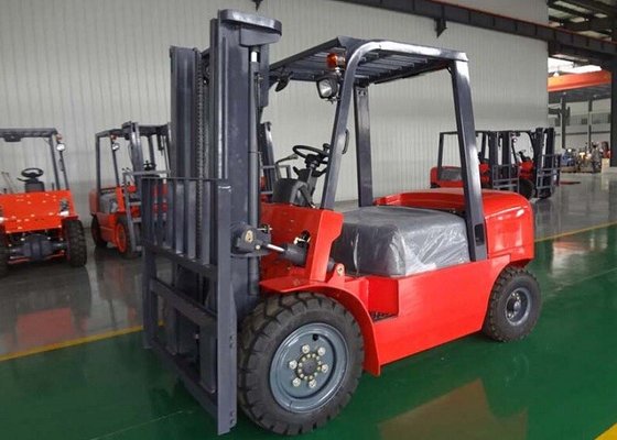 China Double Front Tyre Diesel Forklift Truck 4000kg  6000mm Internal Combustion Forklifts supplier