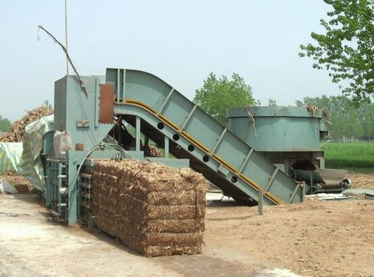 China 8~10t/h HFW100 Horizontal Straw Baler for Biomass Plant application with belt conveyor supplier