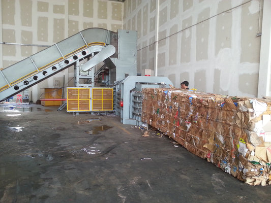 China 10~14t/h YDW150 Full Automatic Waste Paper Baler Machine with Conveyor from HFBALER supplier