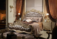 Classic hotel first lady room Bed furniture true leather upholstered Headboard Joyful Ever supplier